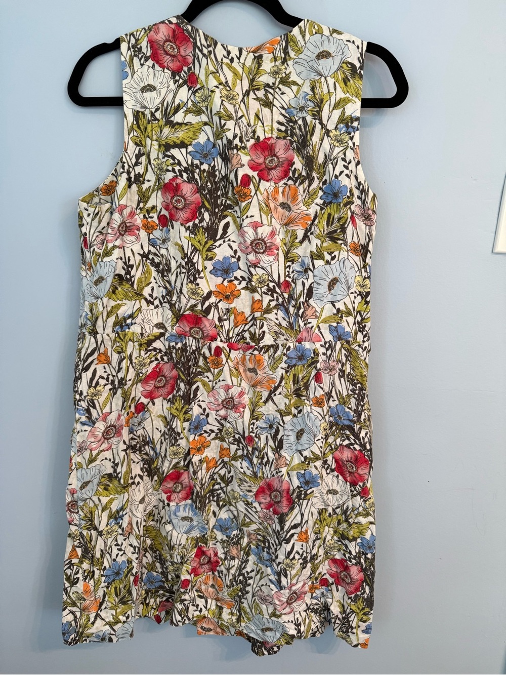 J.Jill Love Linen Floral Sleeveless 100% Linen Dress Pockets M - Picture 4 of 6